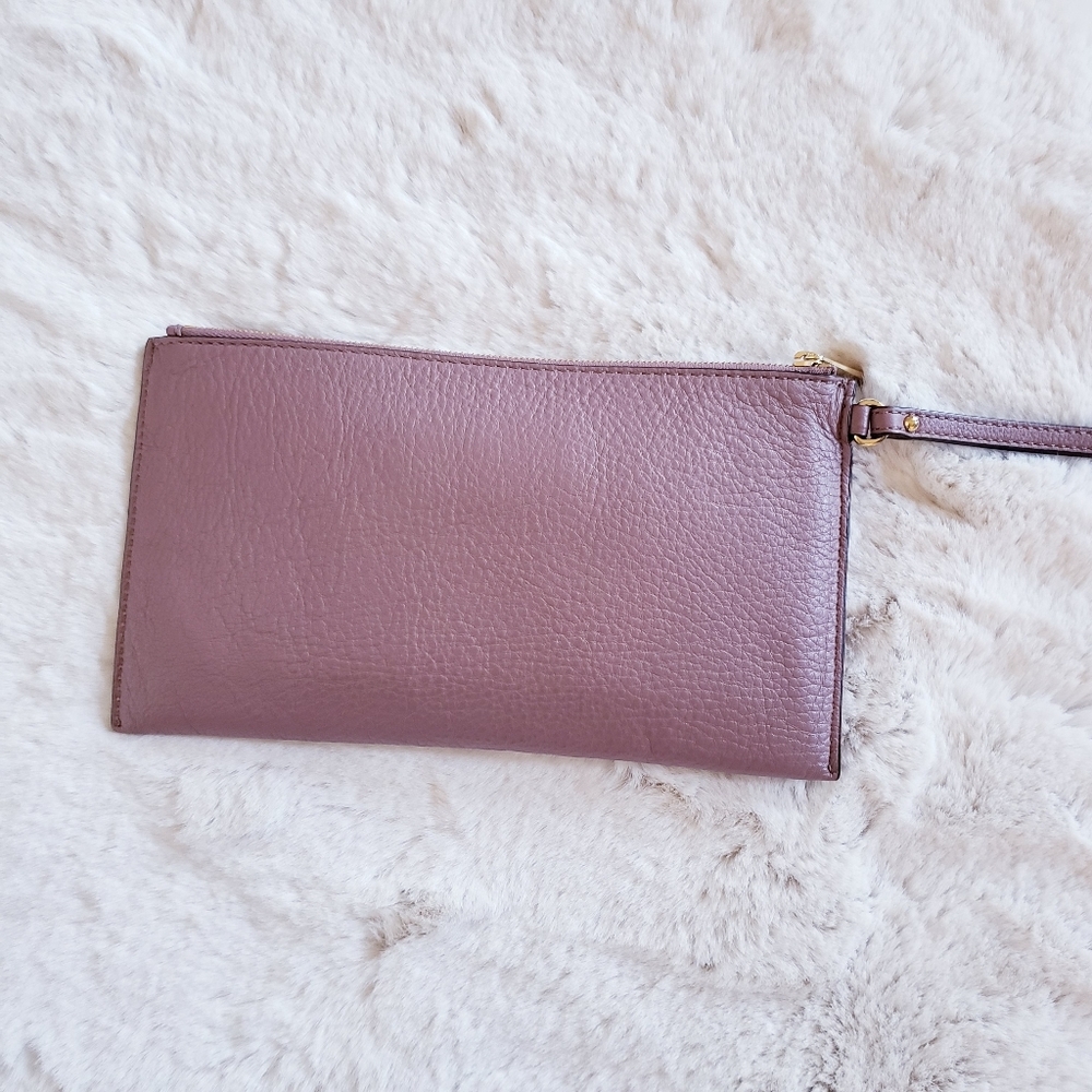 Michael Michael Kors Large Zip Jet Set Wristlet Clutch Pebbled Leather Pink - Picture 2 of 15